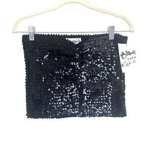 HELIUM VTG NWT Y2K Sequin Tube Top in Black Size S/M